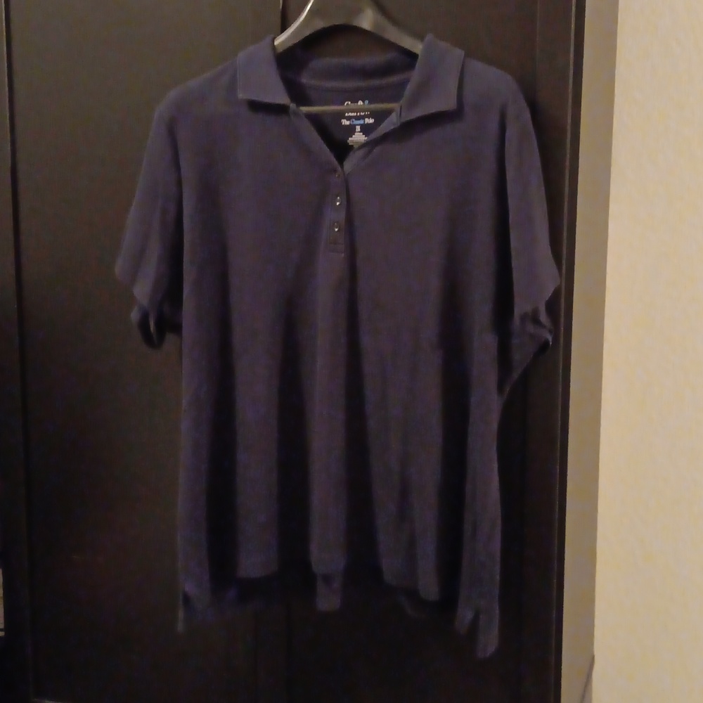 CROFT & BARROW Women's Navy Blue Polo Short Sleeve Size 2X